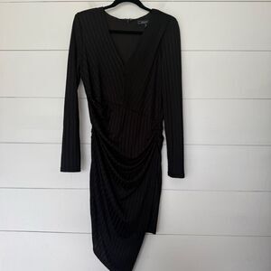 BCBG Maxazria Women’s 6 Black Faux Wrap Dress